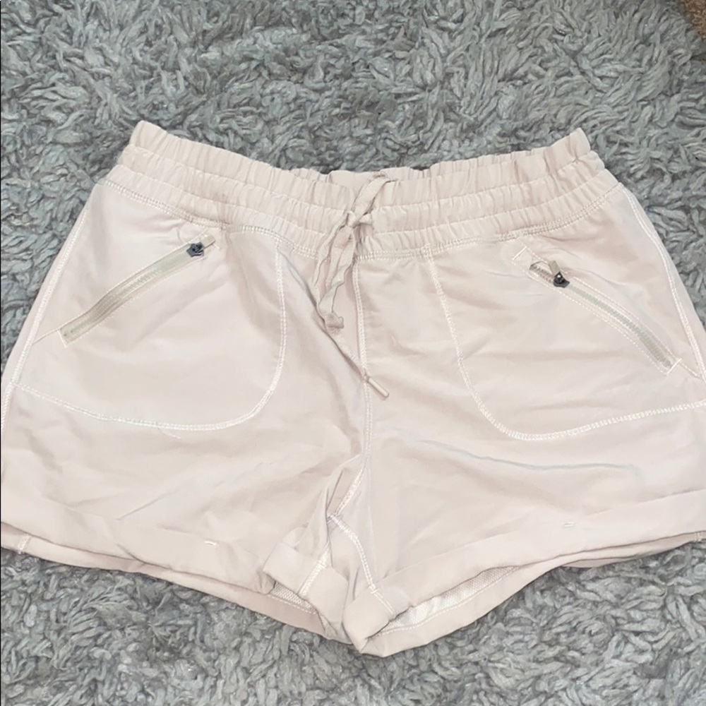 Tan Tangerine tie shorts